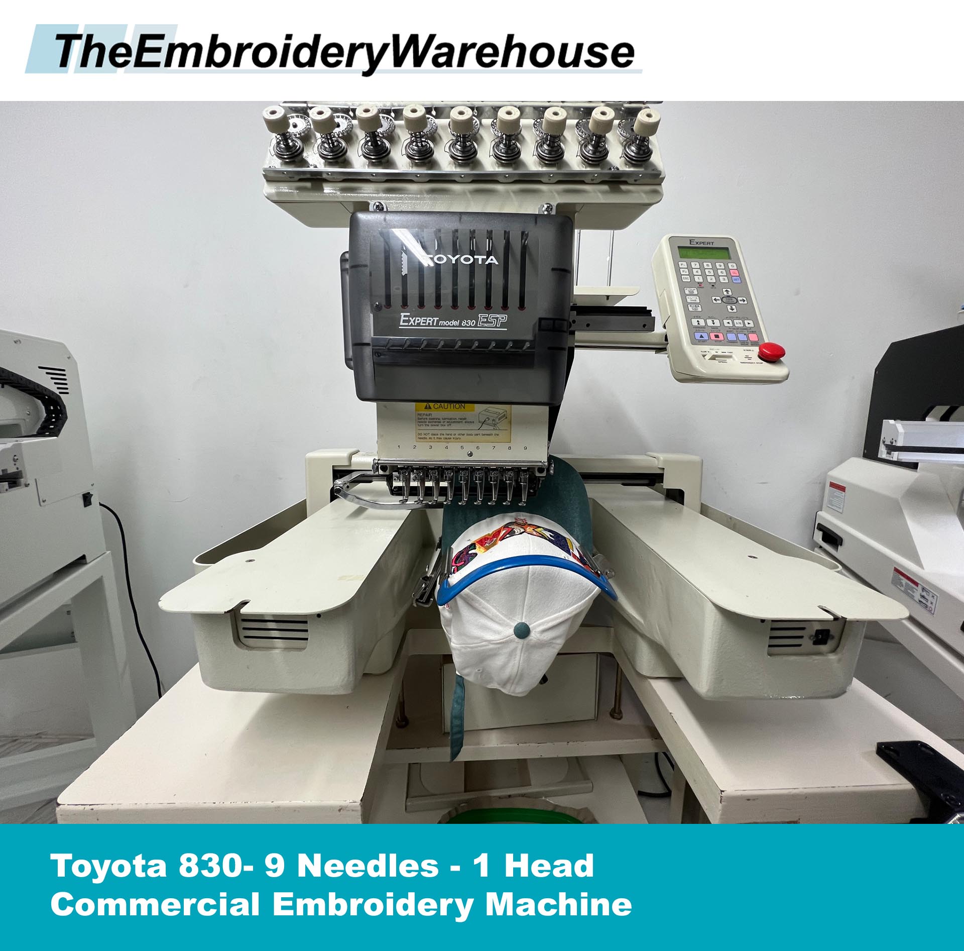 USED Toyota 830 9 Needles 1 Head Commercial Embroidery Machine